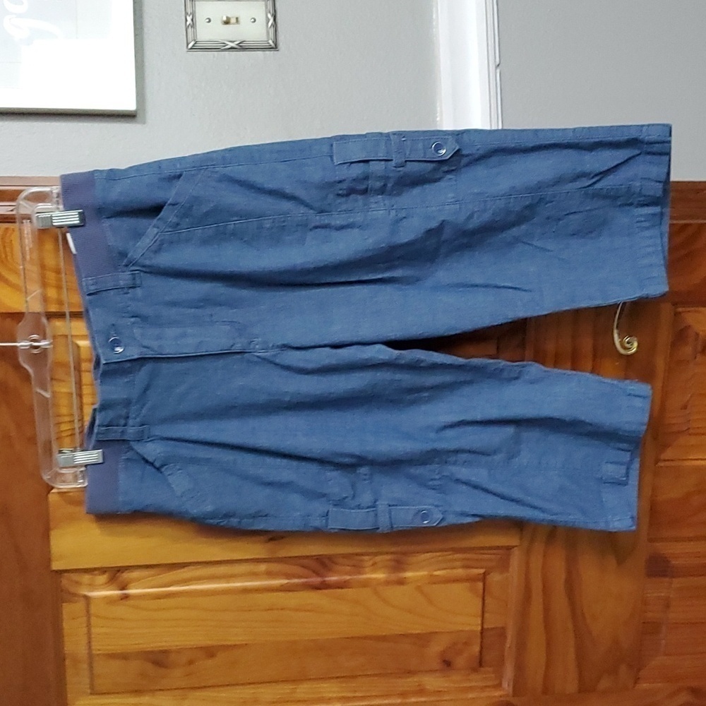 Lee Denim-Look Blue Cargo Capris with Utility Pockets